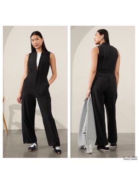 Athleta Black Sleeveless Utility Jumpsuit